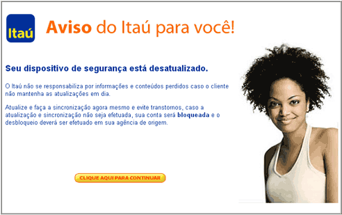 Atualização e sincronização de dispositivo Itau