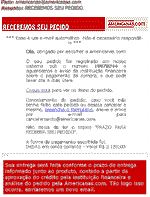 Falsa mensagem das Lojas Americanas