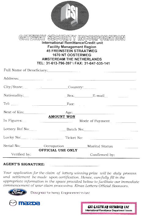 Application form