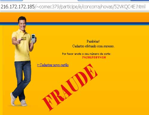 Páginas falsas roubam dados do cliente Cielo, Visa, Ourocard, Mastercard, Hipercard, American Express 