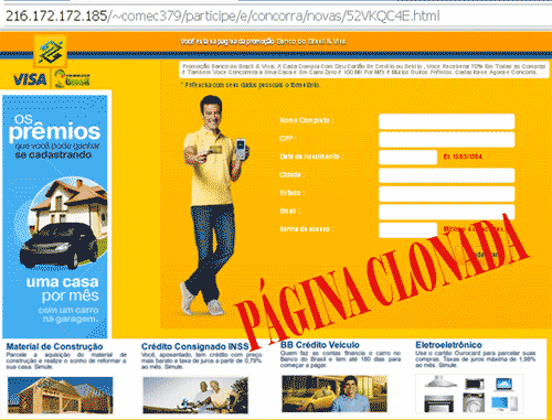 Páginas falsas roubam dados do cliente Cielo, Visa, Ourocard, Mastercard, Hipercard, American Express 