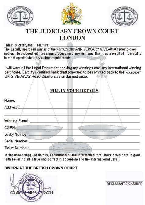 Disclaimer form