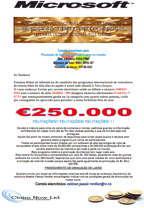 Golpe da loteria