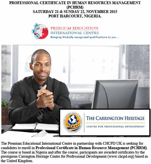 PROFESSIONAL CERTIFICATE IN HUMAN RESOURCES MANAGEMENT (PCHRM)